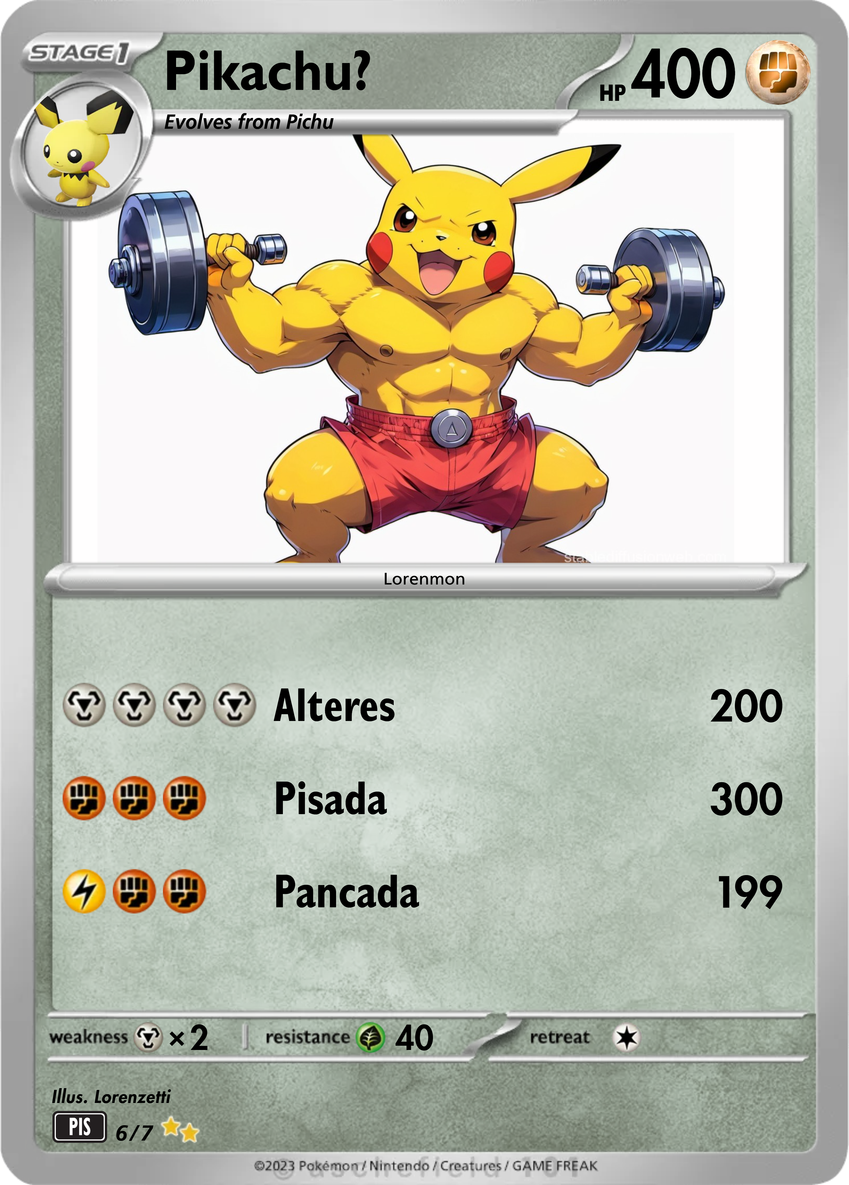 Carta Pikachu Musculoso