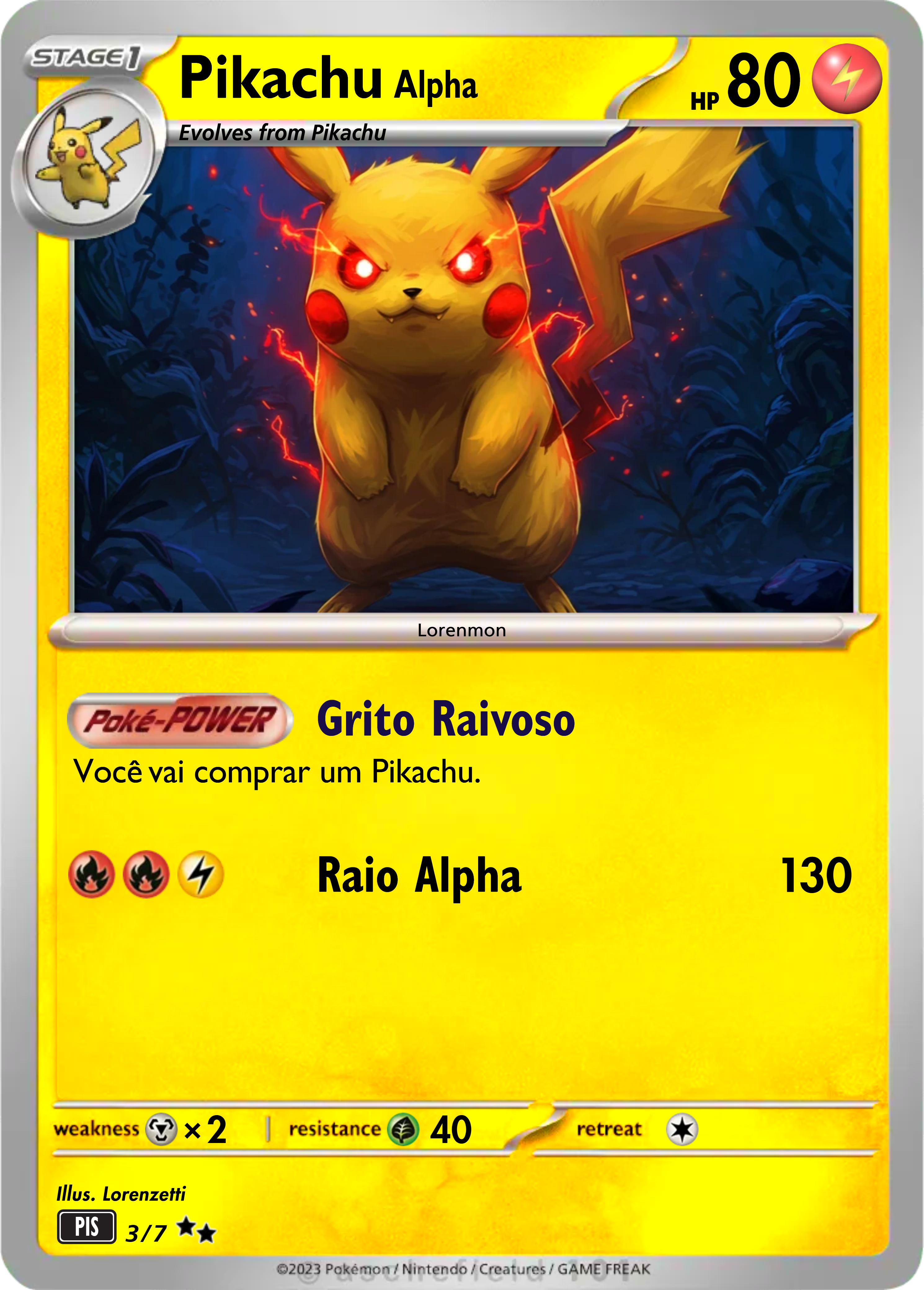 Carta Pikachu Alpha