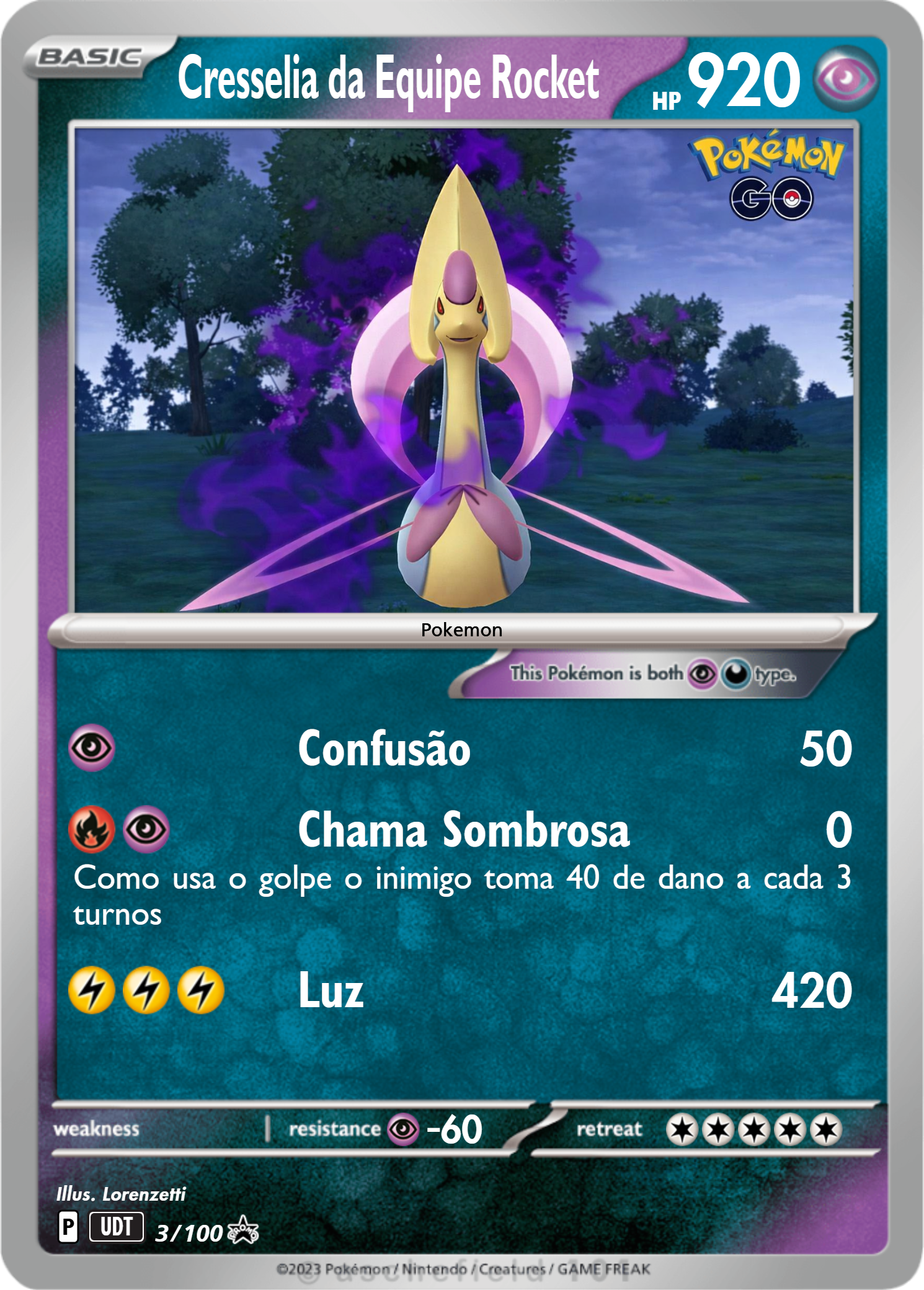 Carta Cresselia da Equipe Rocket